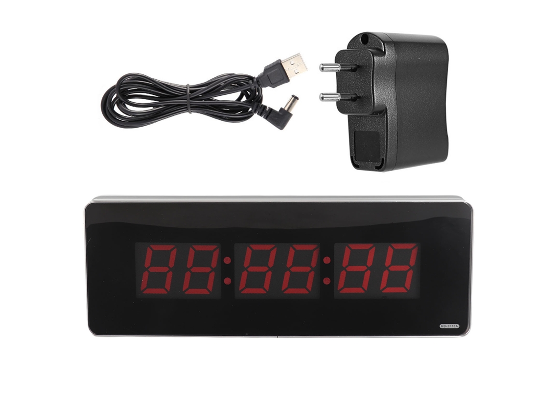 Relógio Digital Led de Parede em Liga de Alumínio com Hora Minuto Segundo para Escritório Quarto