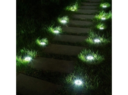 Luminária solar de jardim, bola de vidro craquelado, LED colorido AQUAFORGE