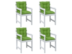 Vidaxl Almofadões Lombares P/ Cadeiras 4pcs Mesclado Tecido Verde