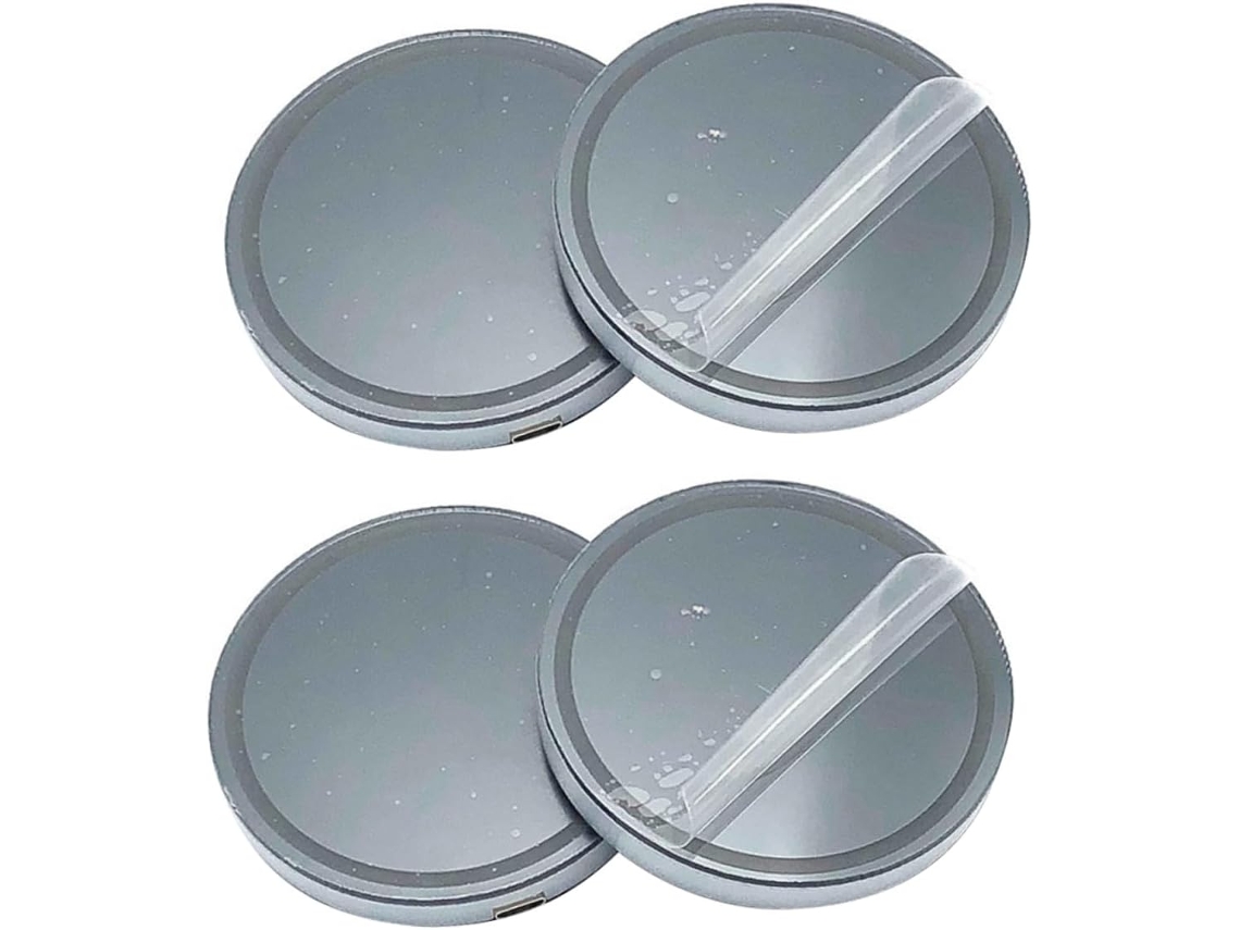 Suporte de LED em duas peças com base antiderrapante colorida e tapete de apoio.