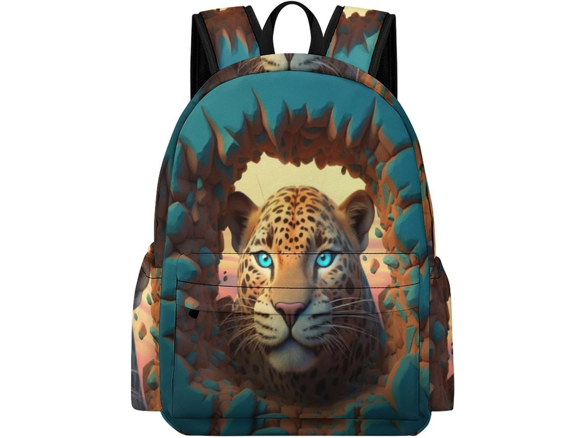 Mochila Escolar Com Estampa De Guepardo, Viagem Leopardo, Para Livros, Laptop, Casual Estudantes E