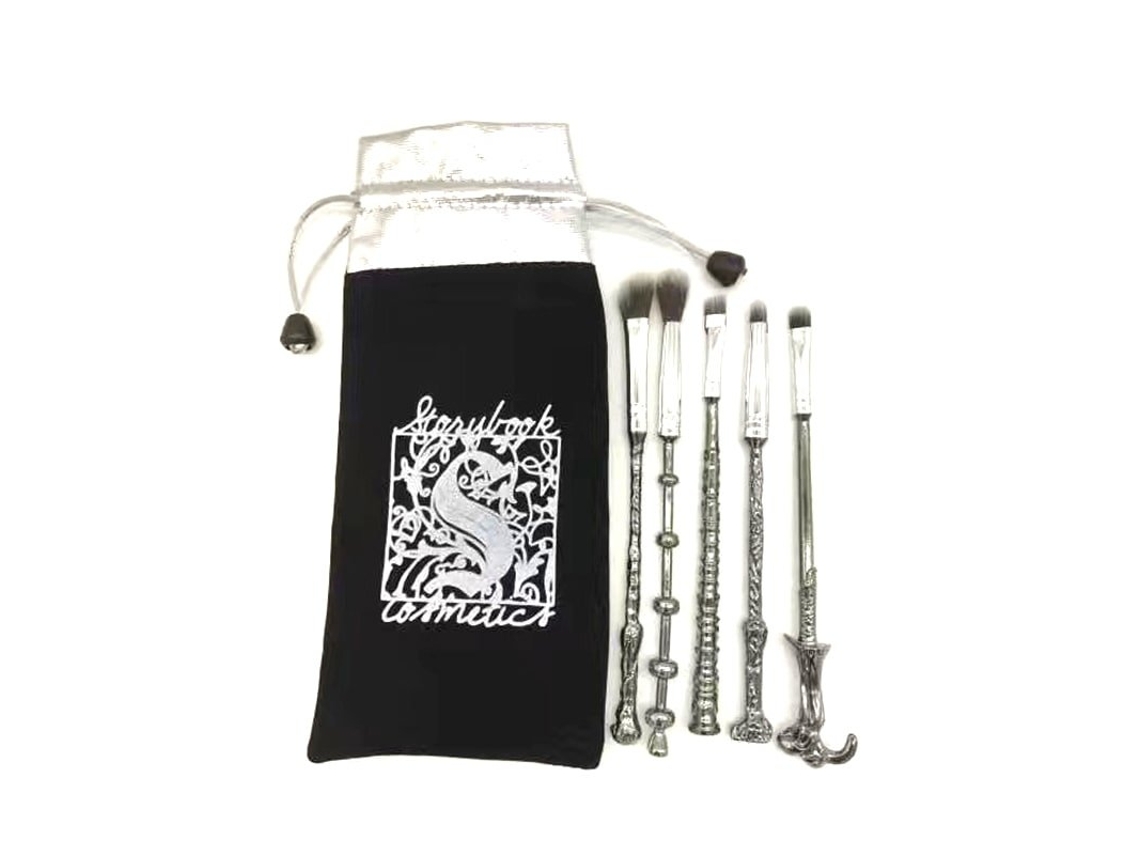 Conjunto de Pincéis de Maquiagem Harry Potter 5 Pincéis Prata