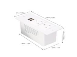 Laxiscreed Régua De Alimentação Embutida 1500w Com 2 Tomadas Ac E 2 Portas Usb