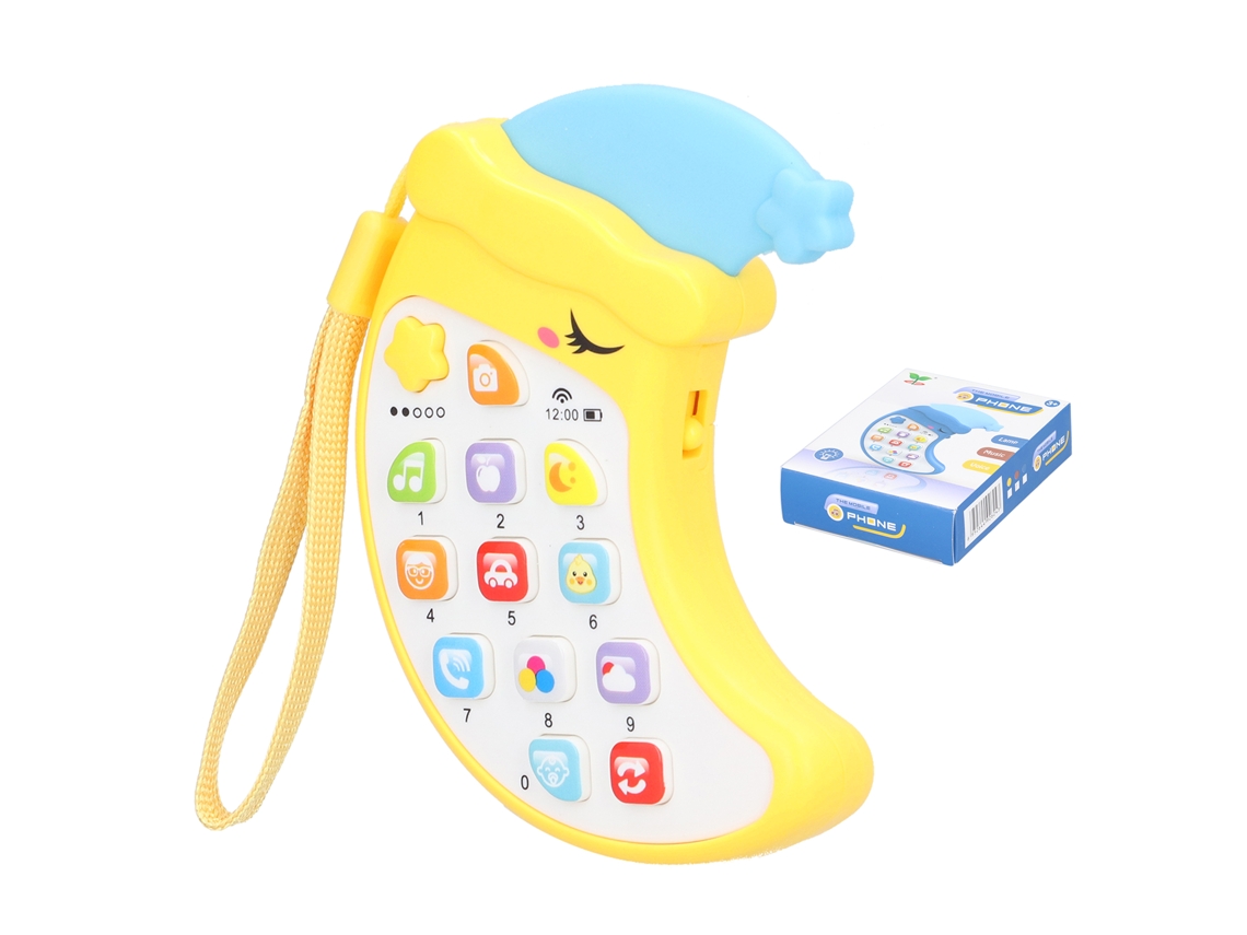Primerox brinquedo Telefone Infantil Lua Musical Luz Educativo Aprendizagem Bebê 3+