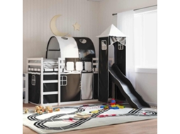 Beliche Com Escorrega E Cortinas 90x190 Cm Branco E Preto