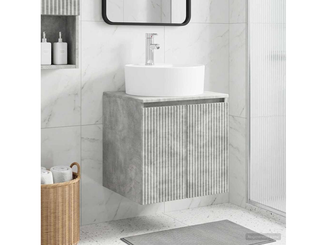 Vidaxl Vaidade Com Pia Suspensa Cinzento Cimento 49,5 X 44,5 X 65 Cm