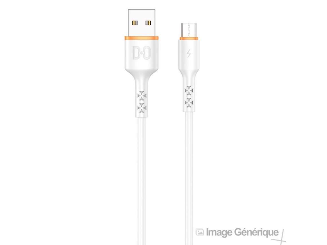 Câble Data Micro Usb Vers Usb 1m Blanc GENERIQUE (compatible, Blister)