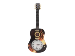 Relógio de parede em forma de ukulele com alarme decorativo, 46x17.5x4.5cm