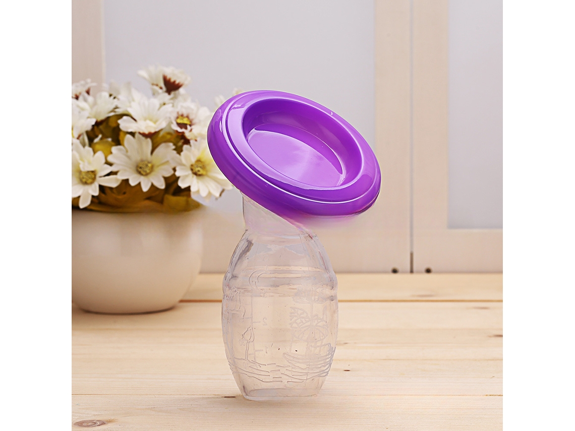 Bomba Tira leite Manual para Bebês, Coletor de Leite Materno de Silicone, Calibrador Automático MDUG (roxo)