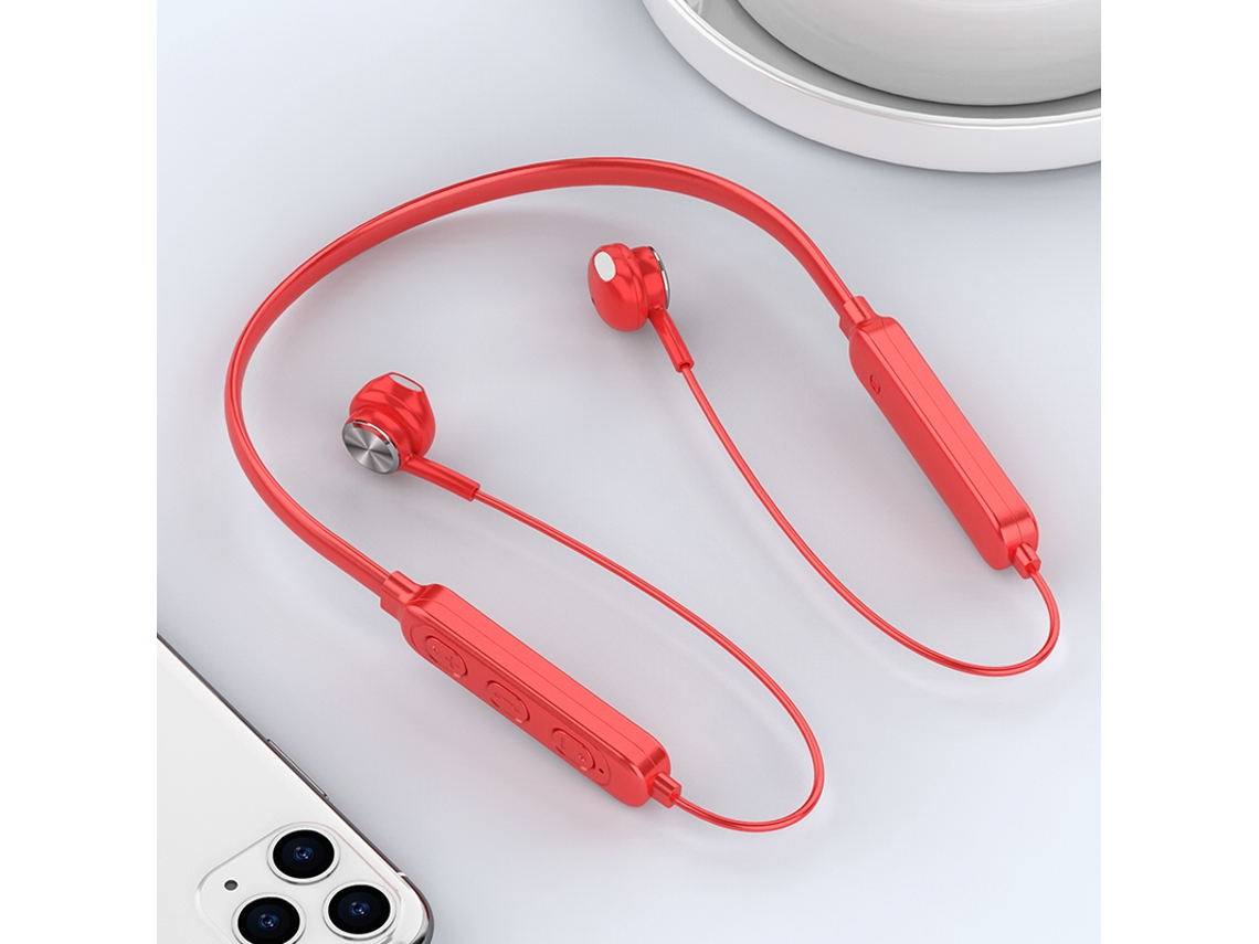 Fones de Ouvido Intra auriculares Magnéticos com Microfone MDUG (vermelho)