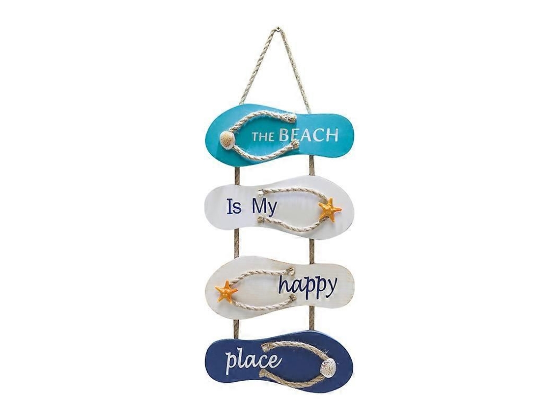 Placa Decorativa De Parede Suspensa Com Chinelos Havaianas (8,5 X 20 Polegadas)