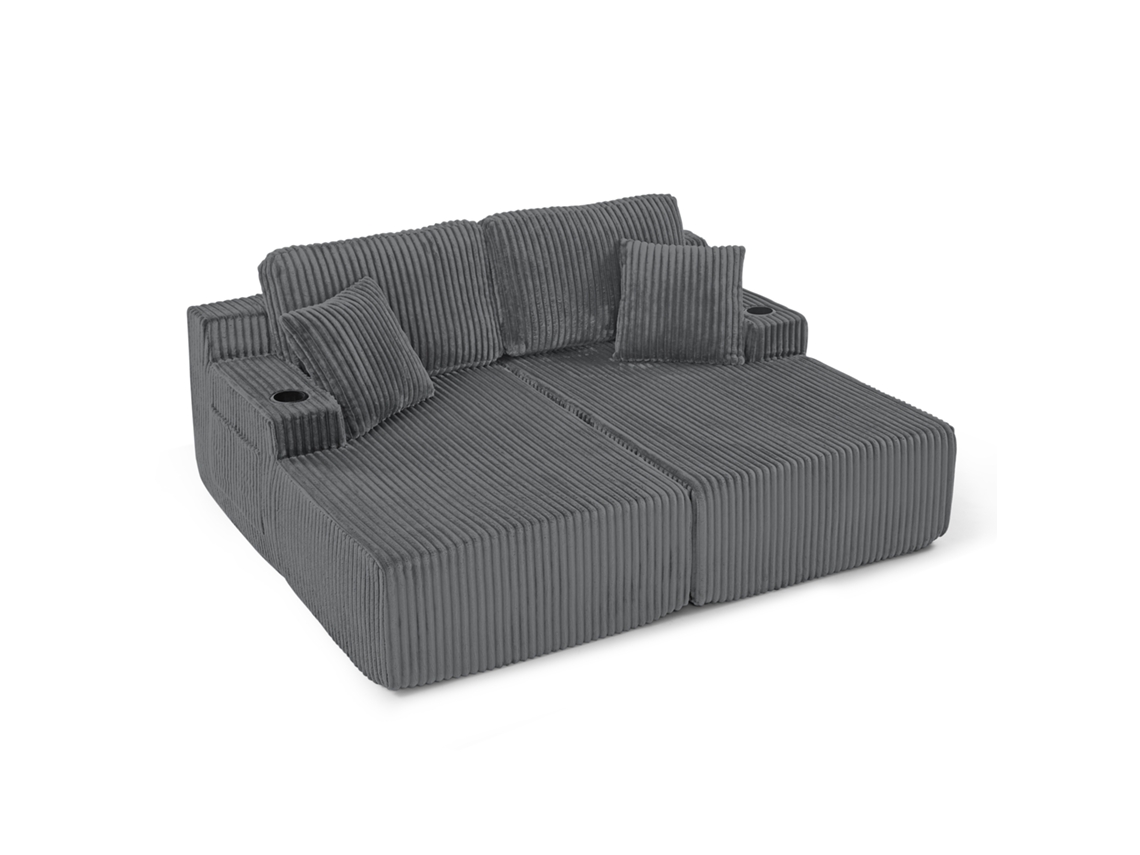 Sofá modular 3 lugares em Veludo, com braços ergonômicos e almofadas elásticas ORBITRA COMMERCE