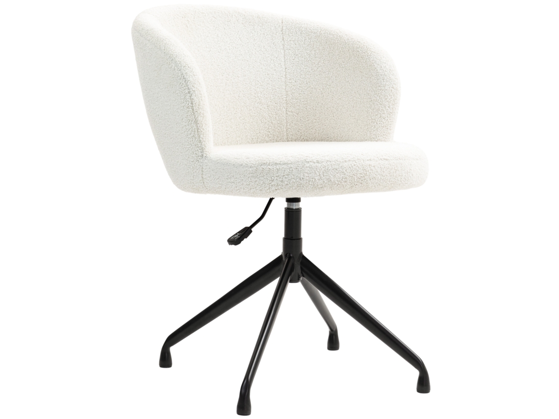 Cadeira Escritório Ergonômica 120kg Com Assento Felpu Branco