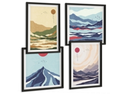 Conjunto De Pinturas Limoeiro Com Bebidas Moldura Preta Fotos Para O Escritório Espelharte (conjunto De 4 Imagens)