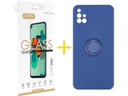 Capa + Película para Samsung Galaxy A71 ACCETEL Azul Escuro