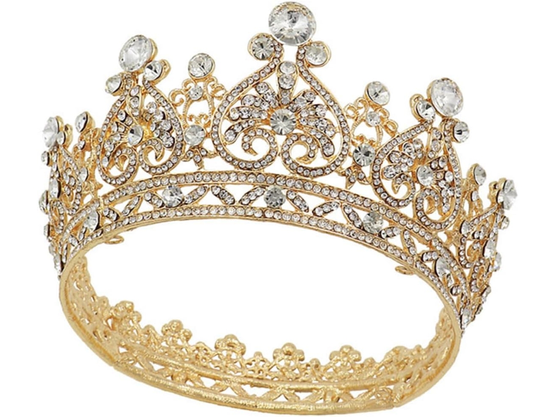 Acessório De Cabelo Em Liga Metálica Com Strass Incrustados - Coroa De Cabelo