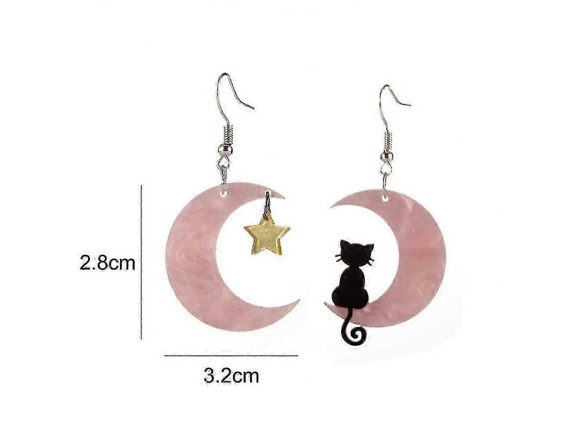 Brincos De Gatinho Lua E Estrela, Para Meninas