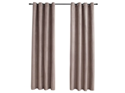 Maison Exclusive - Cortinas Opacas C/ Argolas 2 Pcs 140x175cm Cinzento-acastanhado