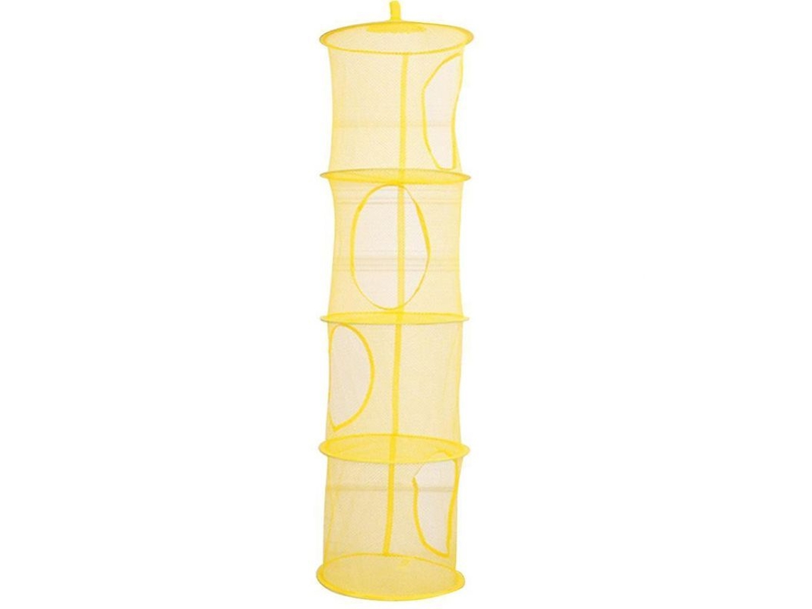 Estantería Colgante Plegable para Juguetes, 4 Compartimentos, de Malla, Amarillo S/MARCA