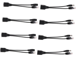 Kit Com 8 Cabos Divisores Poe Para Câmeras De Segurança, Adaptador Poe Para Monitoramento De Câmeras. Kit Com 8 Cabos Divisores Poe Par Gokoco