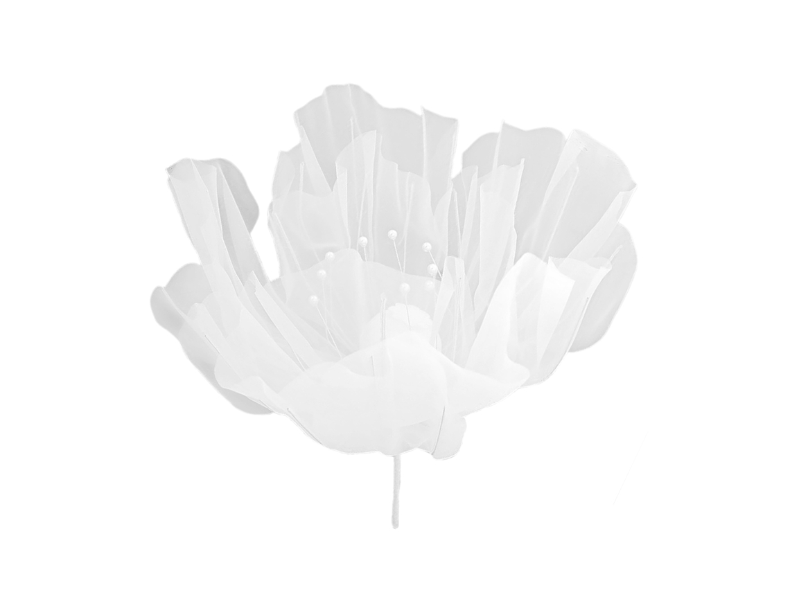 Laxiscreed Cabeça De Flor Branca De 50cm Em Conjunto De 3 Peças Para Decoração De Jardim