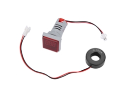 Ampêmetro Digital Ac 0-100a Indicador Led Sinal Luz Vermelha Medidor De Corrente Quadrado