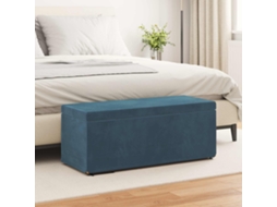 Vidaxl Banqueta Azul 101 X 41 X 40 Cm Veludo E Madeira De Engenharia
