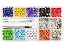 Conjunto De 400 Ilhós Metálicos 5 Mm Em 10 Núcleos, Ideal Para Reparos