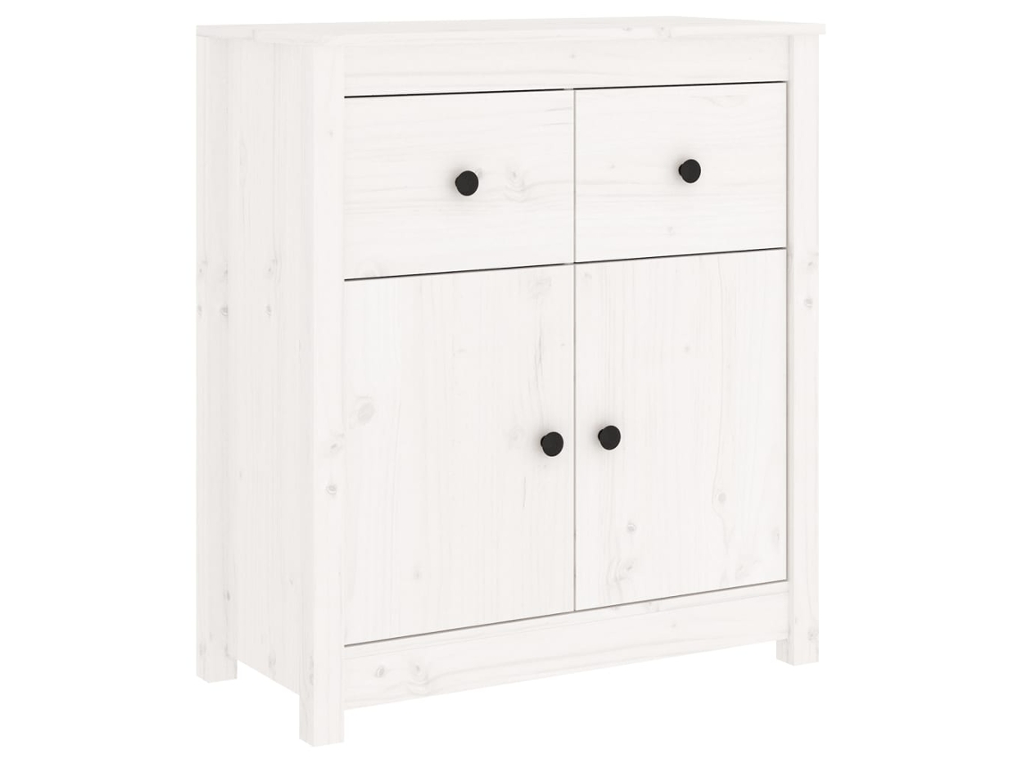 Aparador 70x35x80 Cm Madeira de Pinho Maciça Branco MAISON EXCLUSIVE