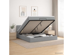 Vidaxl Cama Ottoman Com Colchão Cinzento-claro 140 X 200 Cm Tecido