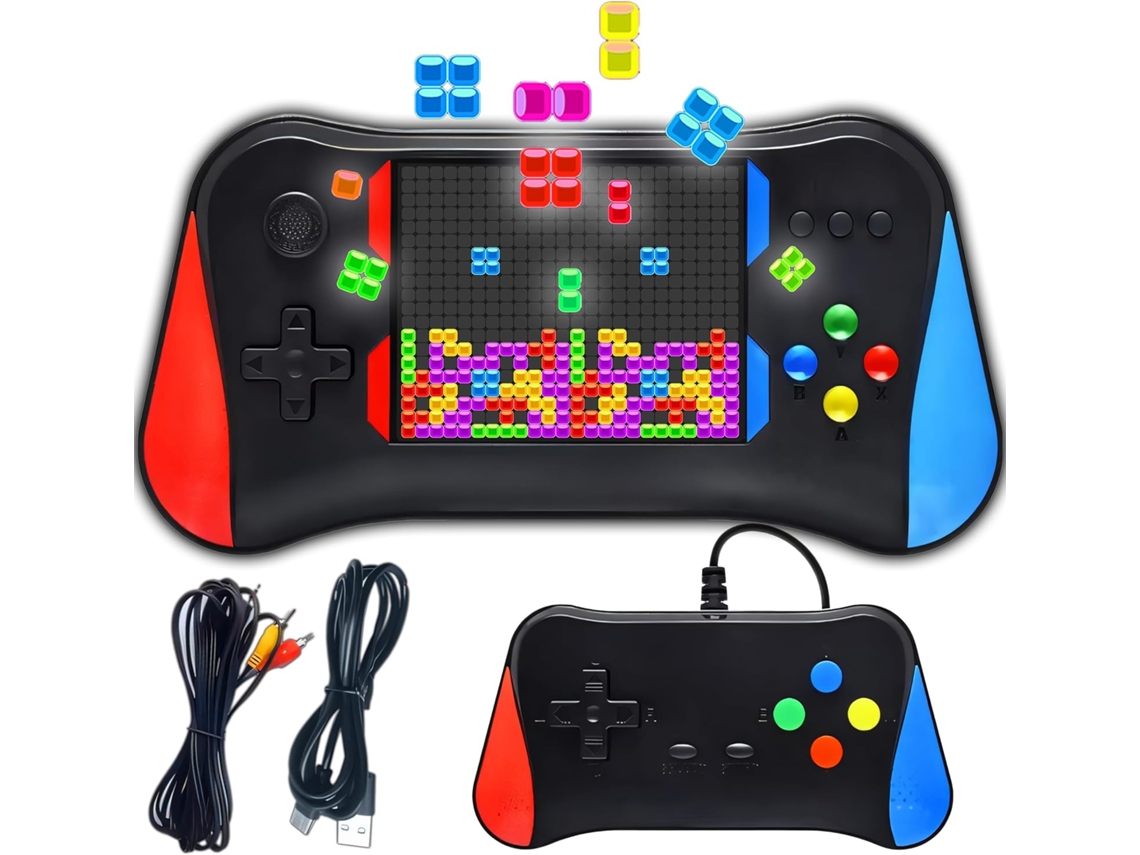 Console Portátil Retrô com 500 Títulos Clássicos, 3,5 Polegadas, para 2 Jogadores AQUAFORGE