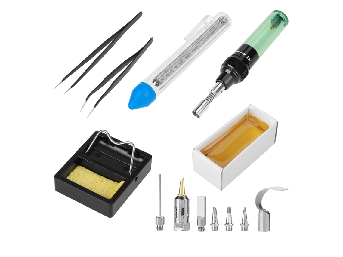 Ferramenta de Solda a Gás Butano Sem Fio Portátil Kit de Solda com Pistola de Sopro S/MARCA