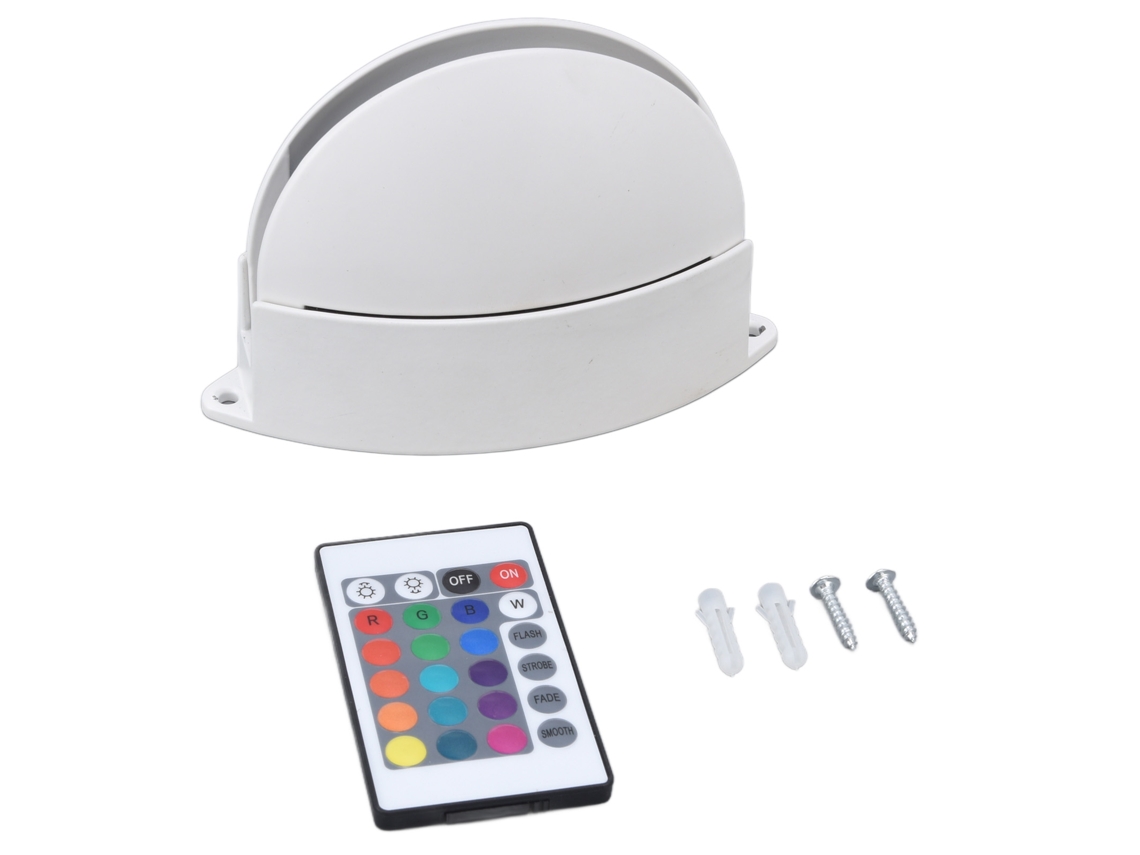Lâmpada de Parede Rgb com Controle Remoto 24 Teclas Alumínio 360° Alto Brilho Ac85 265v | S/MARCA