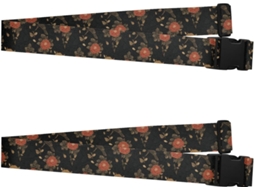Conjunto De 2 Alças Bagagem Estilo Ukiyo E Japonesas Em Ouro Rosa Preto Alça Ajustável Para Mala Viagem Acessórios