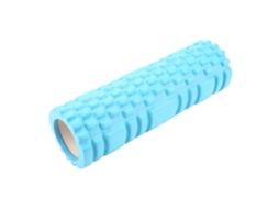 Mini rolo de ioga Oco para exercícios, fitness e massagem, modelo Coluna, em material EVA, azul.