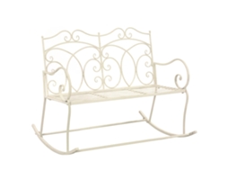 Vidaxl Banco De Jardim 104 Cm Ferro Branco Antigo