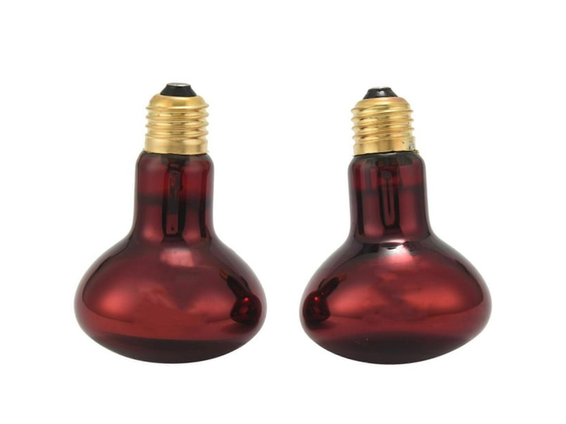 Conjunto 2 Lâmpadas Infravermelhas 100w Com Luz Vermelha