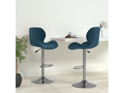 Vidaxl Bancos De Bar 2 Pcs Veludo Azul