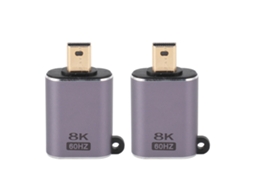 Conversor Mini Displayport Para Displayport 1.4 8k 60hz 4k 144hz Macho Para Fêmea 2pcs