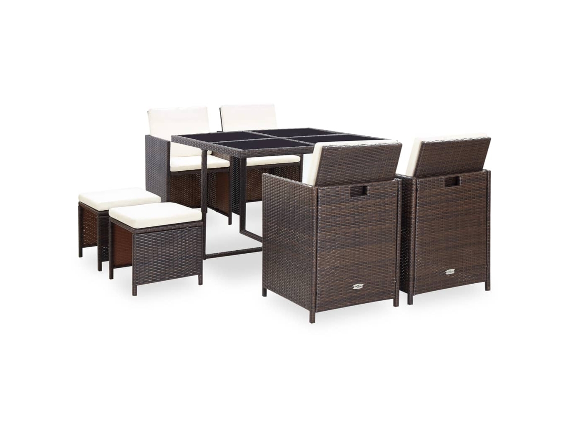 Outdoor Dining Set, Outdoor Dining Sets Vidaxl Marrom Rattan / Vime (n/a)