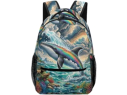 Mochila Infantil Com Estampa Floral De Baleia, Escolar Animais Marinhos, De Viagem Para Crianças, Educação