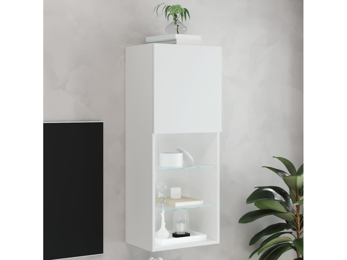 Vidaxl Móvel de Tv com Luzes Led 40,5x30x102 Cm Branco