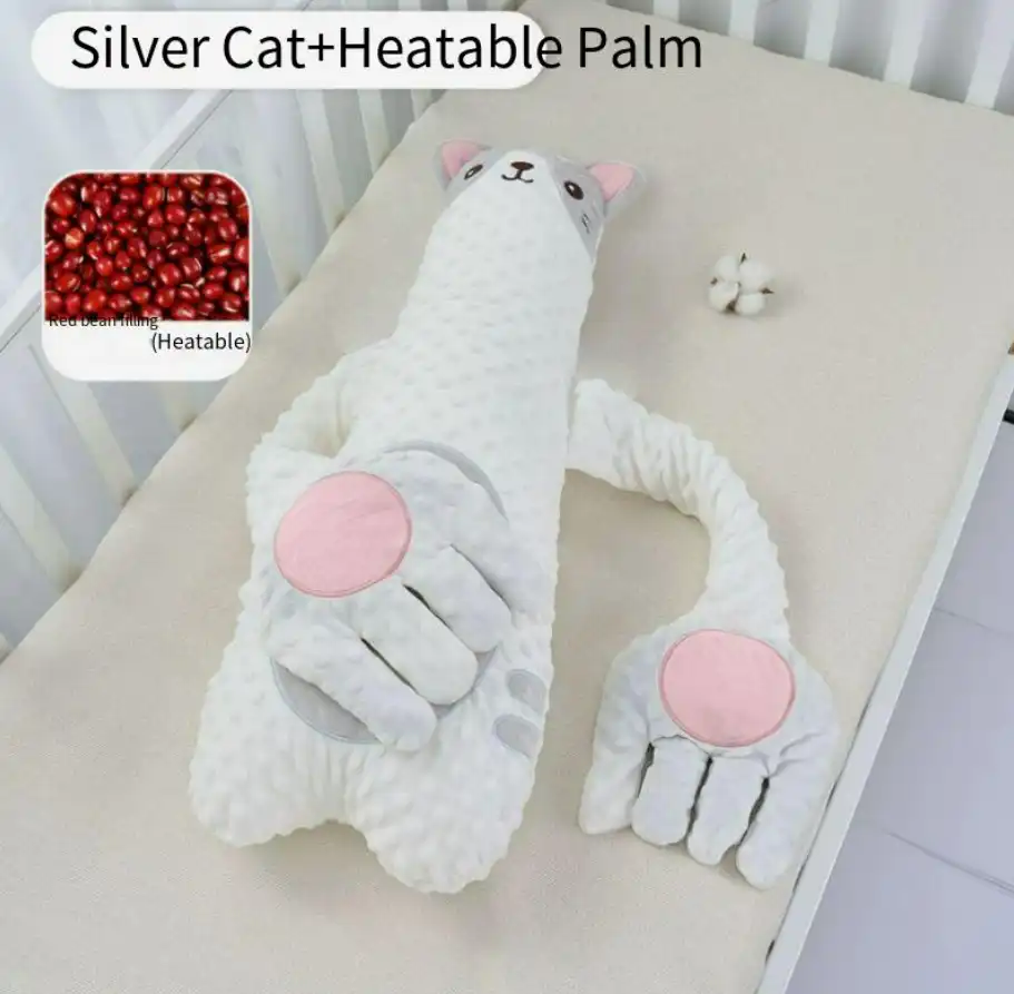 Brinquedo De Consolo Para Dormir Batendo (68*25cm Gato Prata Preenchimento De Mangueira + Batendo)