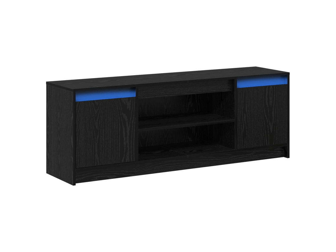 Conjunto 1 Unidade De Tv Montada Na Parede Vidaxl Preto Derivados De Madeira (139,5 X 34 X 50 Cm)