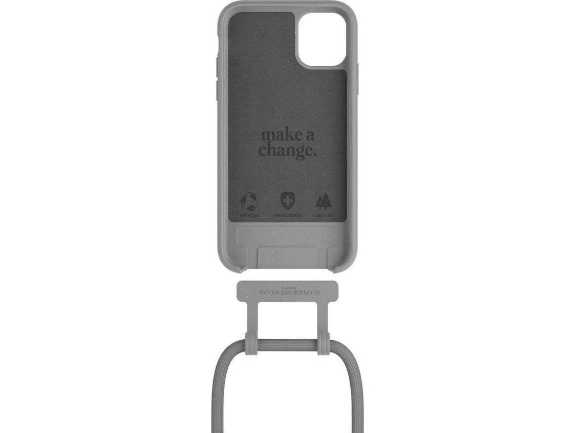 Capa iPhone 12 Pro Max WOODACESSORIES Ecológica Antibacteriana Cinzento