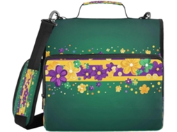 Bolsa de armazenamento portátil e impermeável para casa, escola e mesa com estampa de carro alegórico de carnaval.