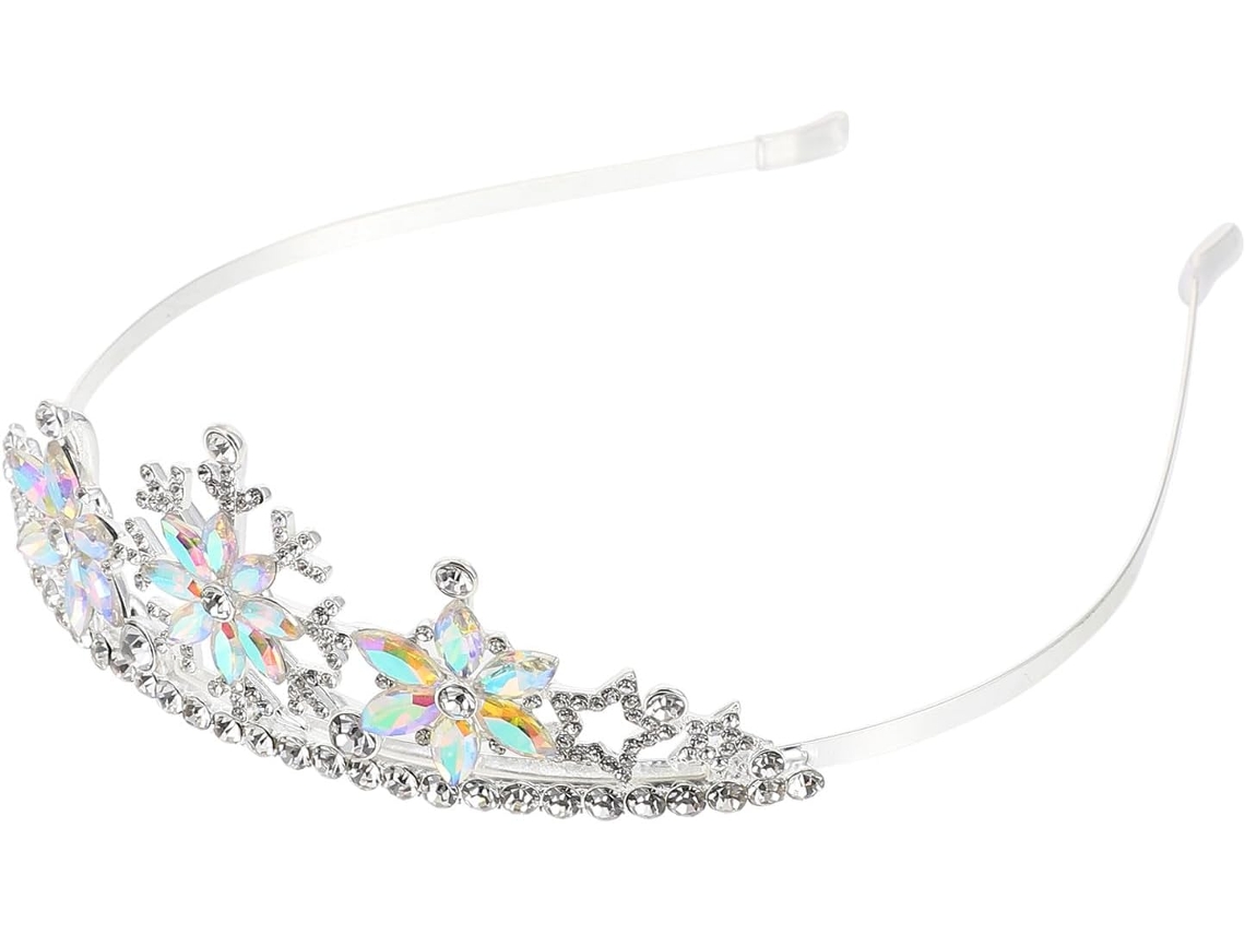 Tiara Coroa De Floco De Neve, Tamanho Unissex, Metal Prateado Decorativo