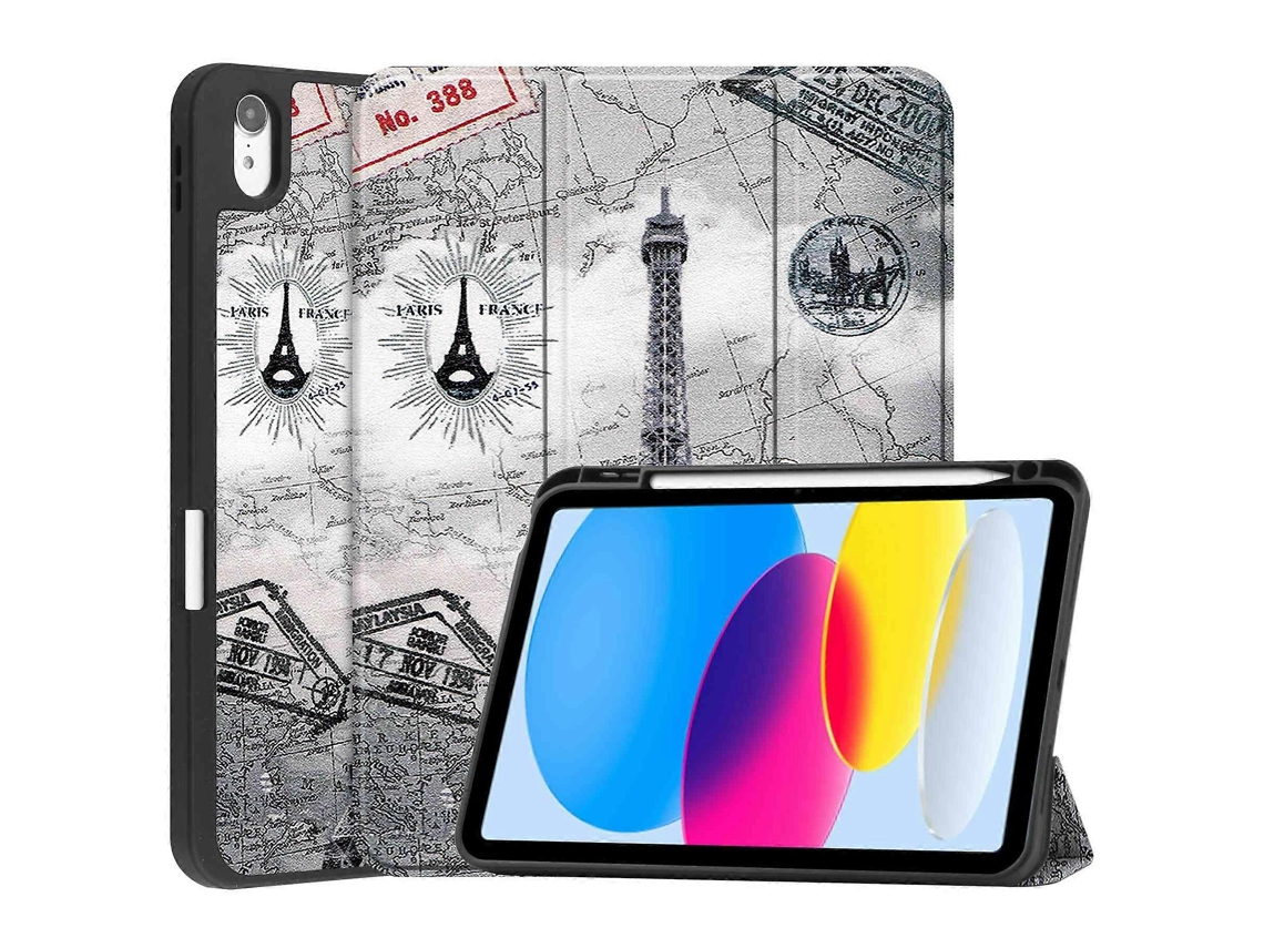 Capa Hengrongshen para iPad 10.9 (2022), capa de couro sintético com compartimento para caneta, função Smart Sleep, capa fina e leve para iPad 10.9 (2025)
