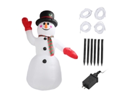 Boneco de Neve Inflável de Natal 2,4m Alto Decoração Externa Jardim com Luzes Us Plug 100 240v | S/MARCA