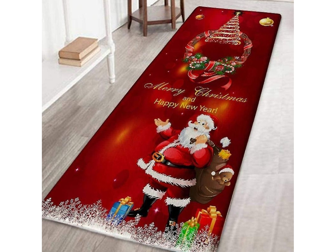 Alfombra Navideña Suave 3d Cartoon Runner Antideslizante Para Hogar Decoración 40x120cm
